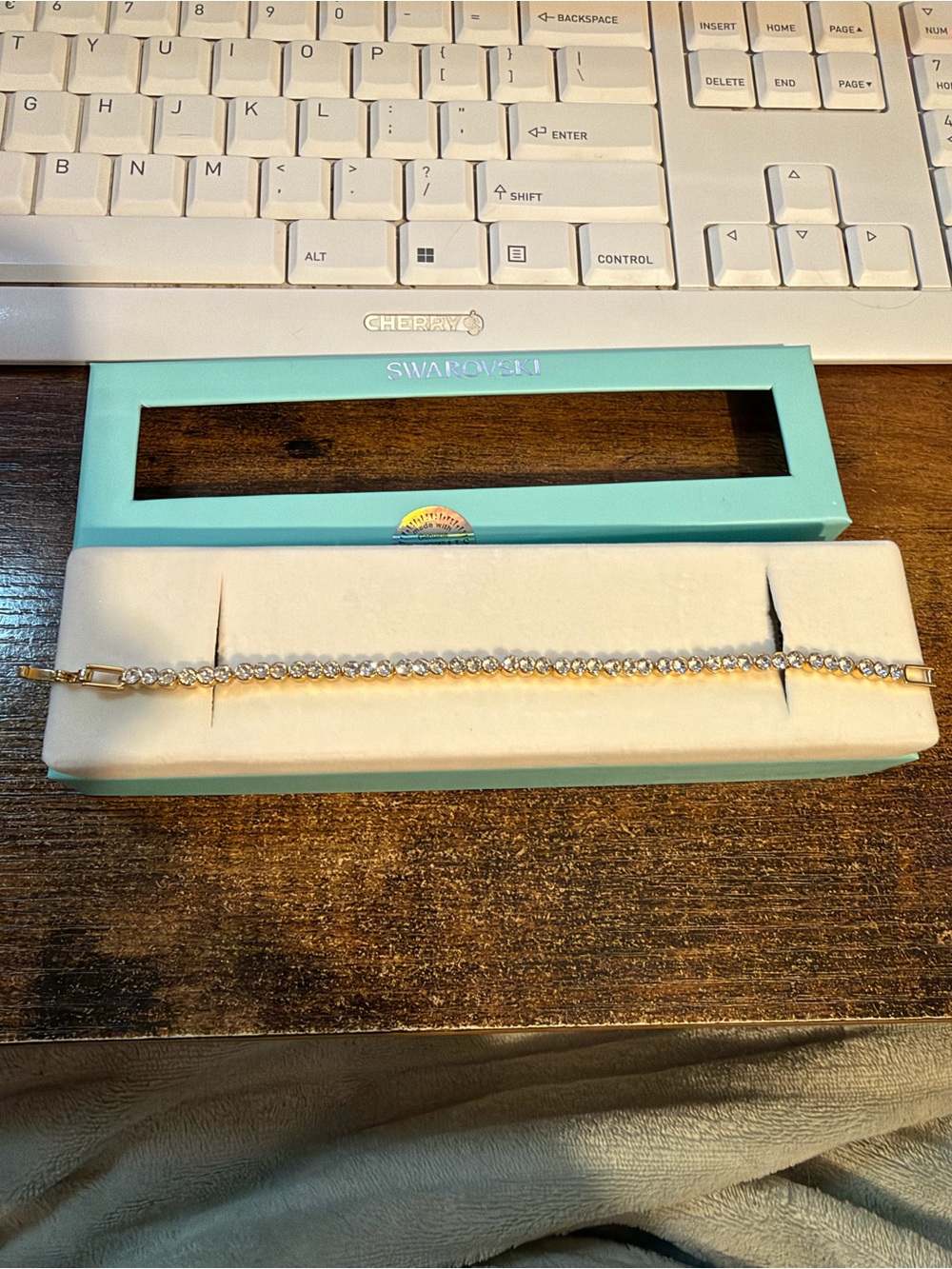 Swarovski Gold-Tone Tennis Bracelet with Clear Crystals
